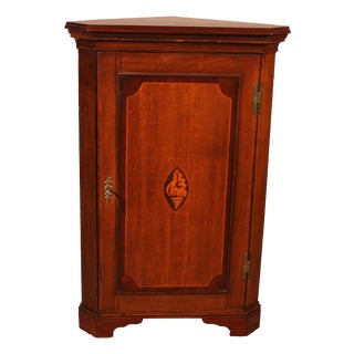 18th Century Georgian Oak Corner Cabinet For Sale