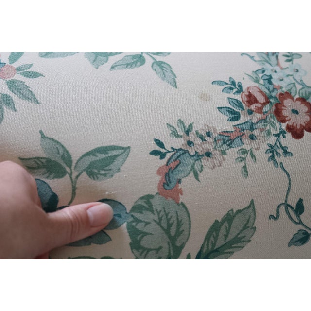 Rare Vintage Floral Couch With Trapunto Embroidery From 1990s For Sale - Image 14 of 16