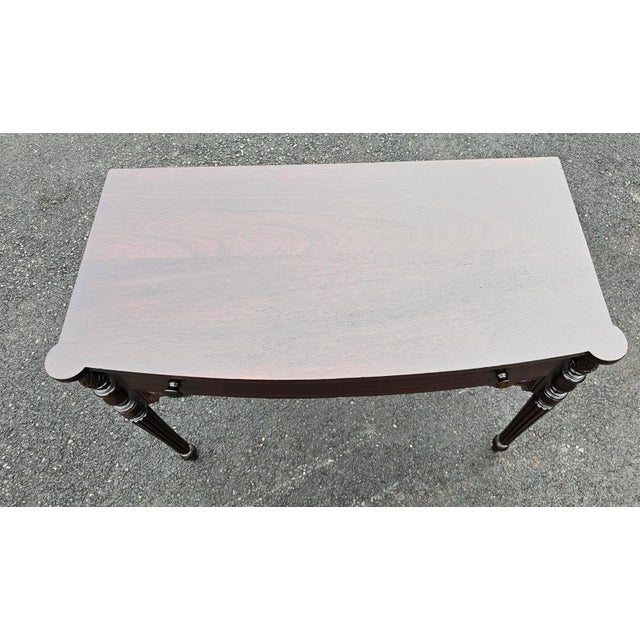 Chocolate Late 19th Century Victorian Carved Walnut Single Drawer Hall Table Writing Table For Sale - Image 8 of 13