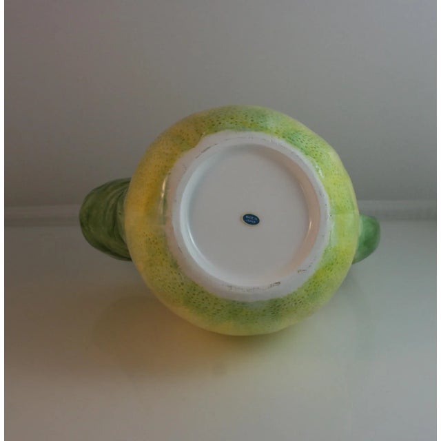Mid 20th Century Sculpted Hand Painted Ceramic Pear Pitcher For Sale - Image 9 of 9