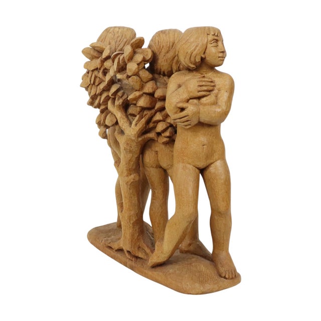 Wood Edgard Fonteyne, Female Nude, 1990s, Oak For Sale - Image 7 of 15