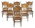 Oak Farmhouse Dining Chairs Set of 6, Carved Peacock Backs, Ronnoco 1978 For Sale