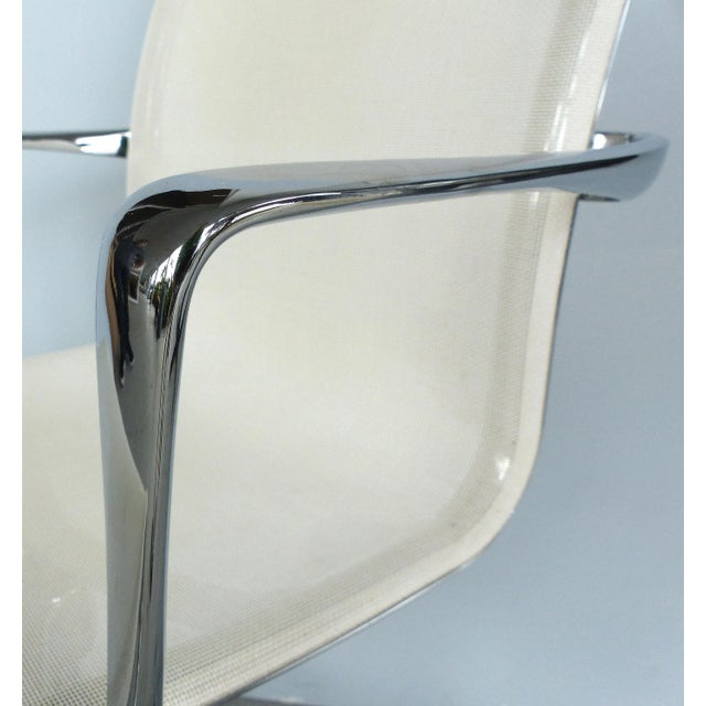 White Rolling Frame Swivel Chair with Armrests by Alberto Meda for Alias, Italy For Sale - Image 8 of 11