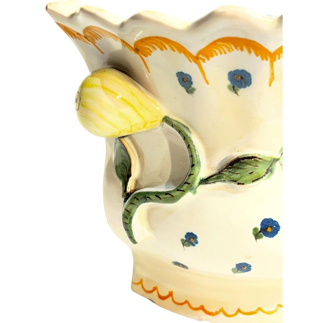 Antique Matched Pair of French Faience Flower Frogs or Moustiers For Sale - Image 11 of 13