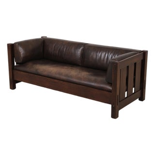 Stickley Mission Oak Settee Sofa For Sale