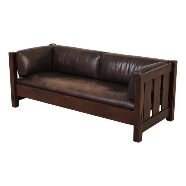 Stickley Mission Oak Settee Sofa For Sale