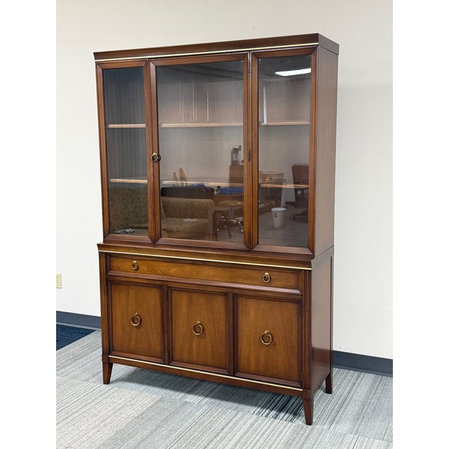 Mid-Century Modern Mid-Century Mahogany China Cabinet / Display Case ~ by Drexel Interlude For Sale - Image 3 of 13