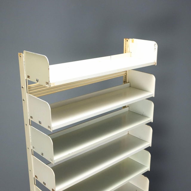 White Vintage Bookcase in Metal, 1970s For Sale - Image 8 of 11