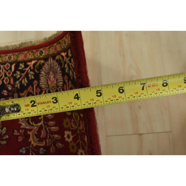 Fine Sarouk Rug 4′ X 6’1” Red Wool Traditional Hand-Knotted Oriental Carpet For Sale - Image 10 of 12
