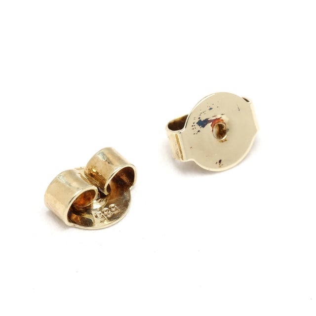 Early 21st Century 0.95ctw Ruby & Diamond Stud Earrings, 14k Yellow Gold, Length 9.6 Mm For Sale - Image 5 of 5