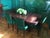 Jules Leleu Set of Eight Jules Leleu Dining Chairs, Newly Restored in Emerald Bouclé For Sale - Image 4 of 12