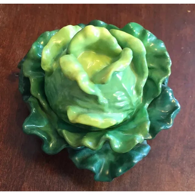 Antique Early 19th Century Paris Jacob Petit Porcelain Cabbage Form Inkwell For Sale - Image 9 of 13