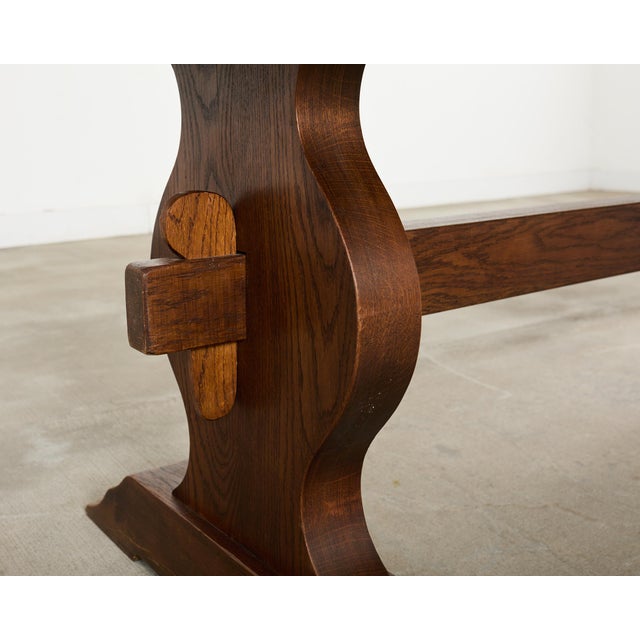 Country French Oak Farmhouse Trestle Dining Table For Sale - Image 13 of 18