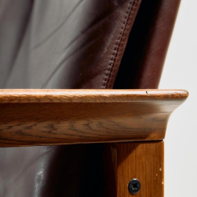 Wood Oak Armchair by Laszlo Mazák for Wiesner-Hager, 1970s For Sale - Image 7 of 18