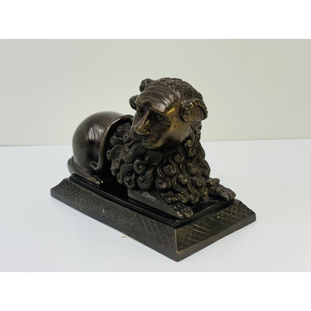 Vintage Borghese Bronze Lion Doorstop/Bookend For Sale - Image 4 of 9