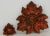 Brown Vintage 60s Orange & Brown Holland Mold Hand-Crafted Leaf Shaped Divided Serving Set - 2 Pieces For Sale - Image 8 of 10