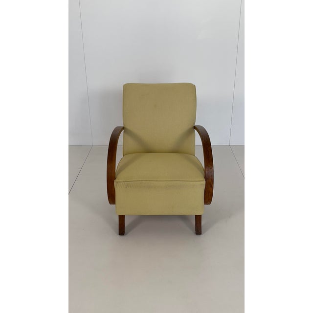 Beige Vintage Lounge Chair by Jindřich Halabala, 1950s For Sale - Image 8 of 8