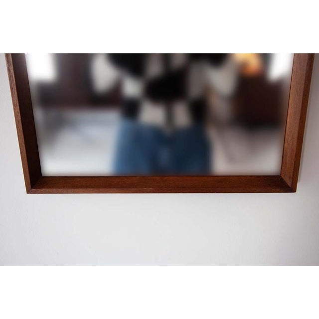 Mid-Century Modern Vintage Danish Wall Mirror in Teak, 1960s For Sale - Image 3 of 5