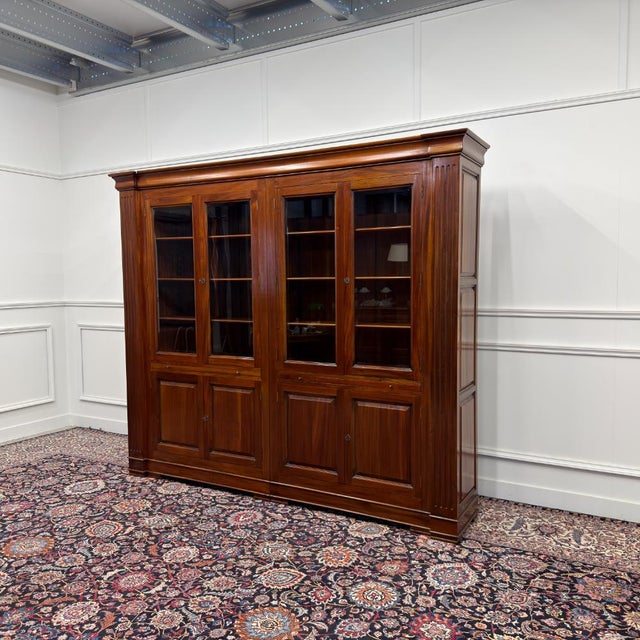 Classic English Bookcase with Columns For Sale - Image 3 of 18