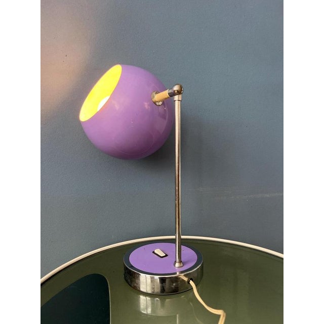 Vintage Space Age Eyeball Desk Lamp in Purple from Herda For Sale - Image 11 of 11