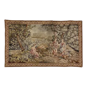 19th Century Flemish Hand-Knotted Romantic Tapestry