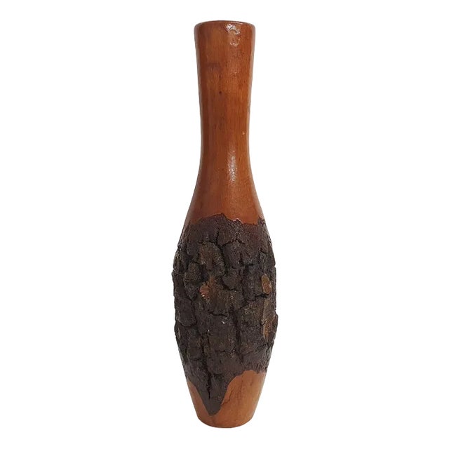 Wabi-Sabi Wooden Vase, 1970s For Sale