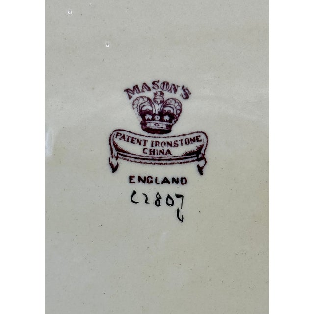 Victorian Vintage Mason's Ironstone China Plates Made in England - Set of 8 For Sale - Image 3 of 12