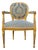 Baroque Blue Damask Chair With Gold Leaf Details For Sale