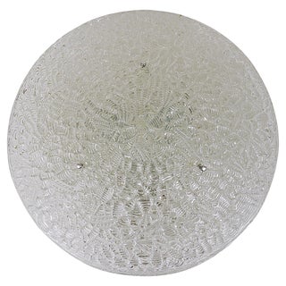 Large Mid-Century Austrian Textured Glass Flush Mount by J. T. Kalmar for Kalmar, 1960s For Sale