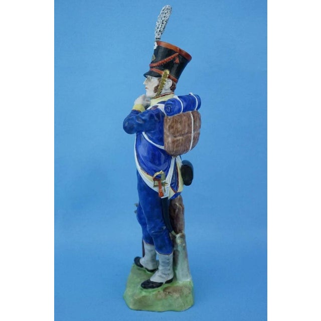 1950s 20th Century Porcelain Napoleonic Soldier of the Neuchatel Battalion from Carl Thieme's Potschappel Factory For Sale - Image 5 of 18
