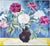 Original Peonies in a Dark Vase Poster by Martine Dufresne, 1992 For Sale - Image 3 of 3