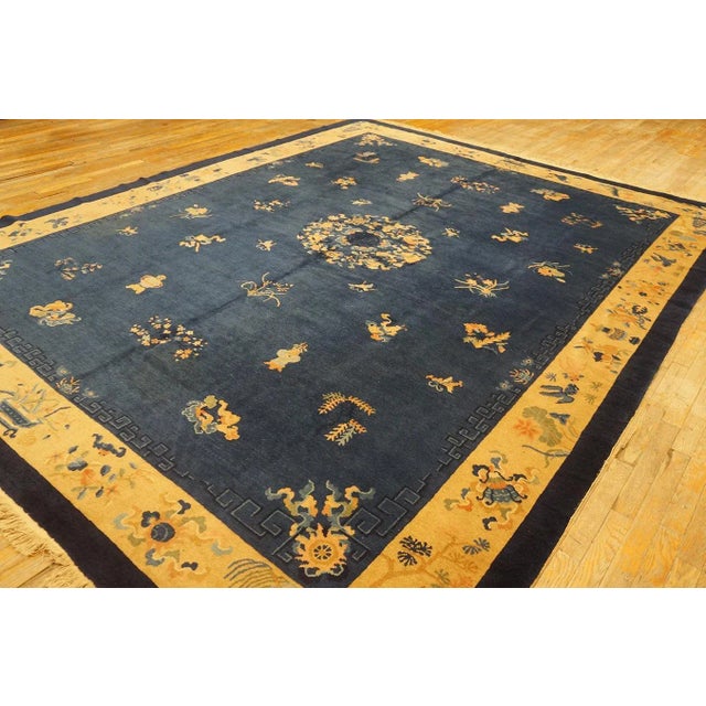 Bronze Early 20th Century Chinese Peking Carpet ( 9'1'' x 11'8'' - 277 x 356 ) For Sale - Image 8 of 11