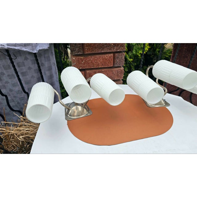 Metal Triple Wall Lamp from Zabrze, 1970s For Sale - Image 7 of 12