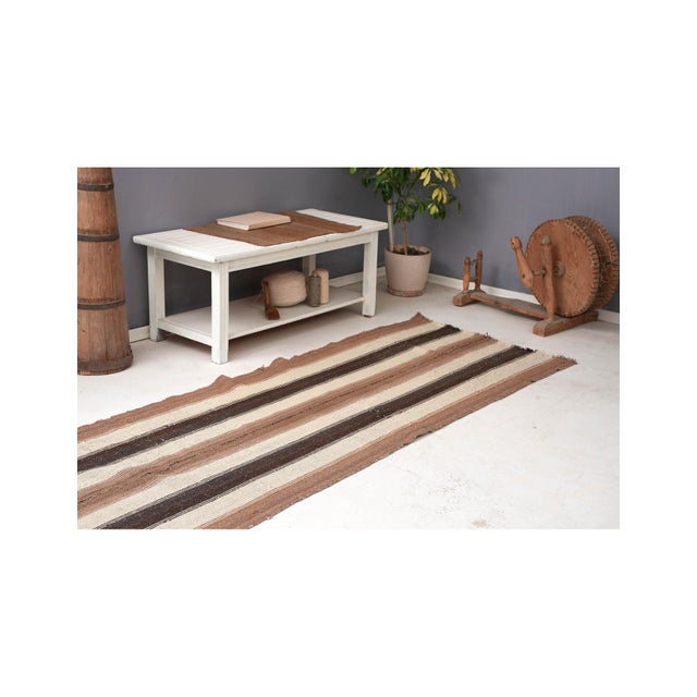Vintage Striped Turkish Kilim Rug - 3`2″ X 8`10″ For Sale In Los Angeles - Image 6 of 6