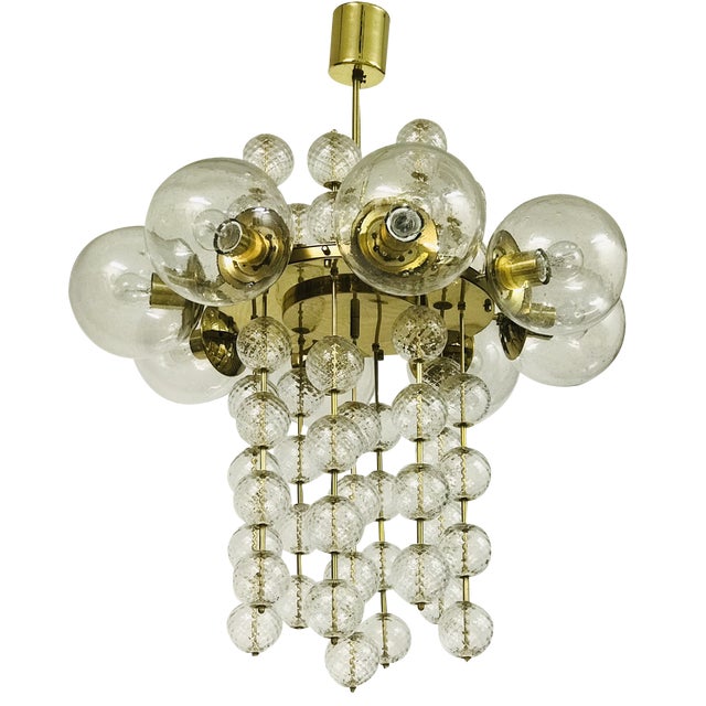 Mid-Century Chandelier attributed to Kamenický Šenov, 1970s For Sale