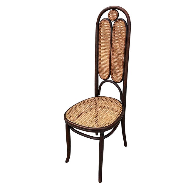 Traditional Mid 19th Century Vienna Secession Bent Oak & Cane High Back Side Chair No. 16 Attributed to Thonet For Sale - Image 3 of 8