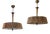 Pendant Lights attributed to Paavo Tynell with Hand-Painted Glass Diffusers attributed to Kyllikki Salmenhaara for Taito Oy, Finland, 1940s, Set of 2 For Sale