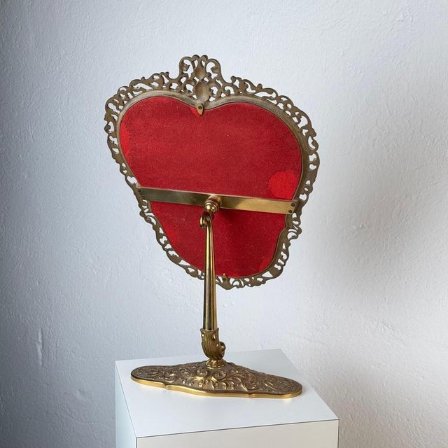 Italian Liberty Gilt Brass Table Mirror with Pierced Frame, 1900s For Sale - Image 17 of 18