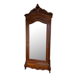 Late 19th Century French 1 Door Louis XV Armoire For Sale