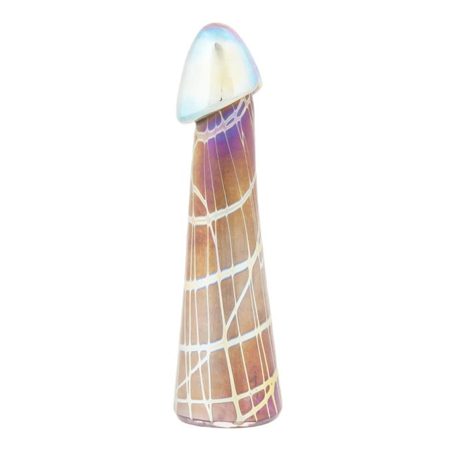 Loetz Manner Iridescent Art Glass Phallus Figure For Sale - Image 4 of 7