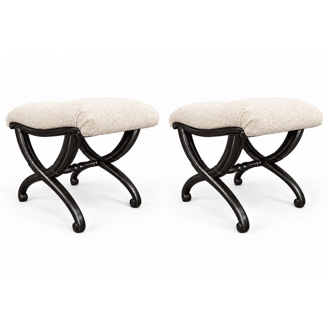 Louis XVI-style Curule-Form Tabourets- Pair For Sale In San Diego - Image 6 of 6