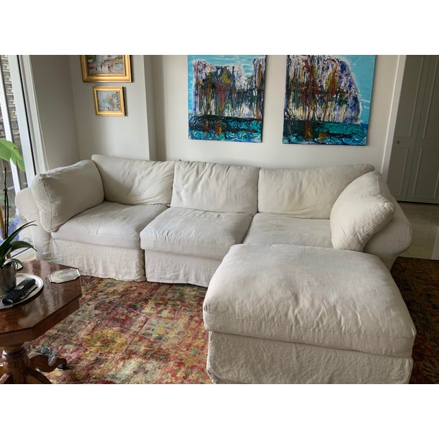 Pottery Barn White Upholstered Air Sectional Sofa Chairish