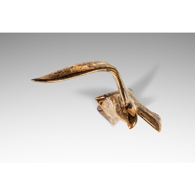 Mid-Century Modern Acid Etched Seagull Bird in Flight Table Sculpture in Porcelain, Usa, C. 1980s For Sale - Image 10 of 18