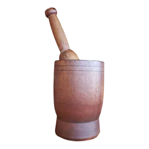 19th Century Antique Wooden Mortar and Pestle
