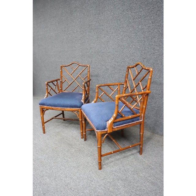 Regency Style armchairs, Cherry wood, bamboo design.