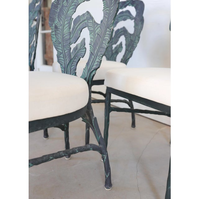 Set of 4 Mid Century Modern Banana Leaf Chairs For Sale - Image 9 of 10