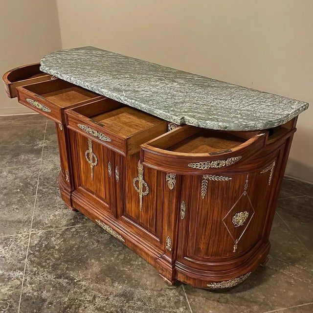 19th Century French Empire Mahogany Marble Top Buffet For Sale In Dallas - Image 6 of 13