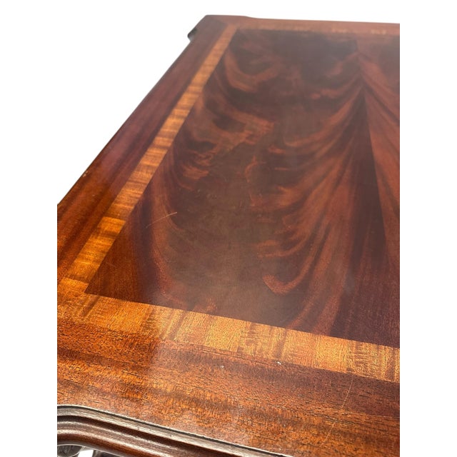 Flame Mahogany Ball & Claw Chippendale Style Cocktail Table Attributed to Thomasville For Sale - Image 4 of 12