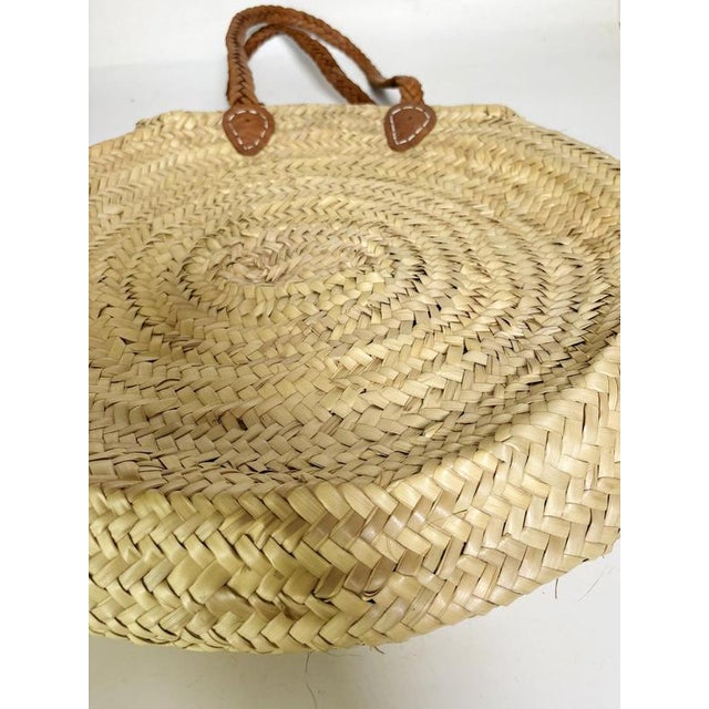Wood 20th Century Bohemian Rattan and Leather Bag, France For Sale - Image 7 of 13
