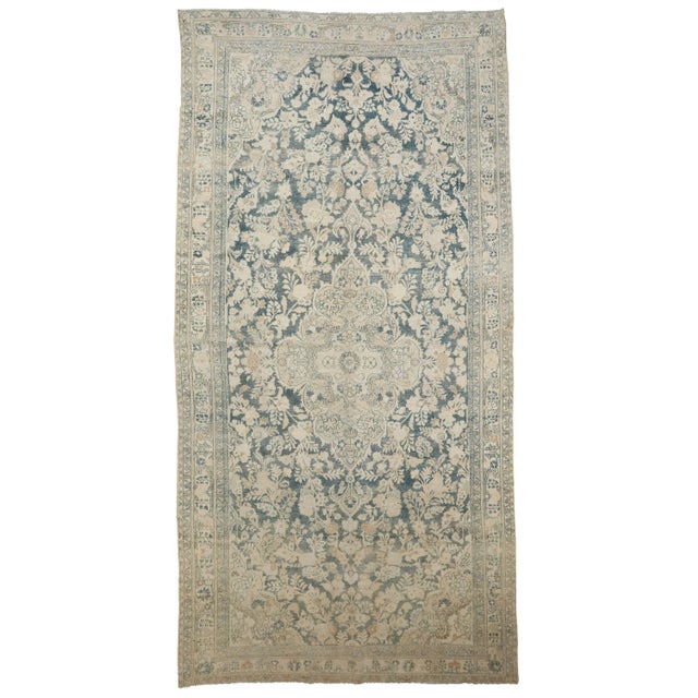 Textile Mid 20th Century Oversized Washed Out Vintage Tabriz Rug For Sale - Image 7 of 7